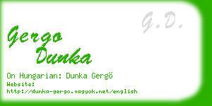 gergo dunka business card